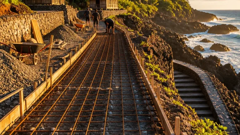 Kulu’ui (Wallis) : route, falé et escalier pour faire du site un modèle de tourisme durable