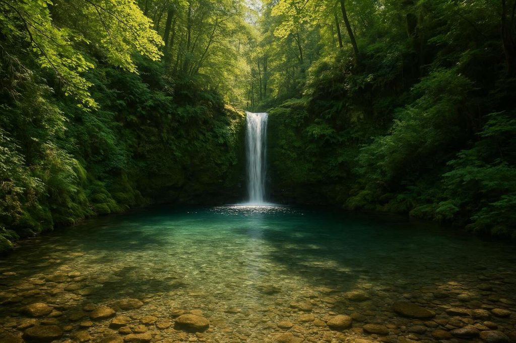 Cette cascade cachée est un spot de baignade féerique