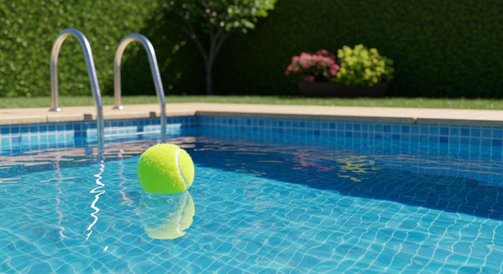 Elle jette une simple balle de tennis dans sa piscine et le résultat sur la propreté est bluffant