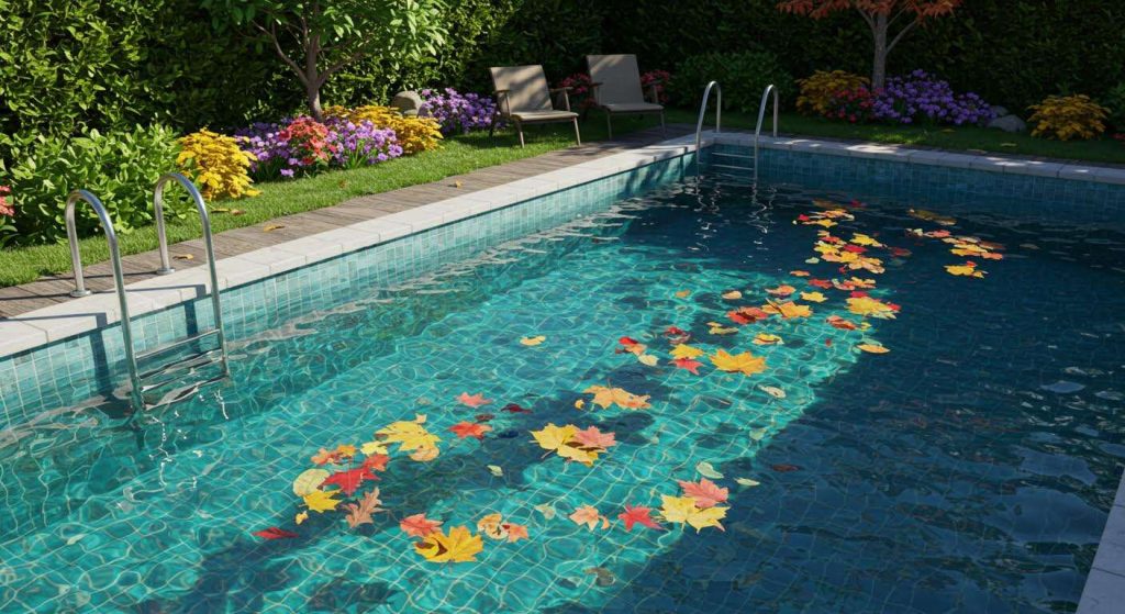Oubliez l'épuisette : la technique simple pour rassembler toutes les feuilles dans un seul coin de la piscine