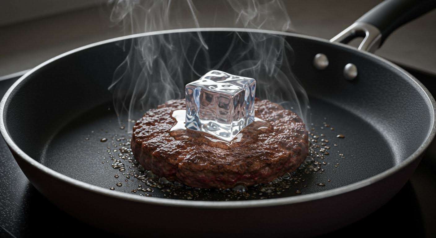 Pourquoi vous devriez toujours mettre un glaçon dans votre poêle en cuisant un steak haché