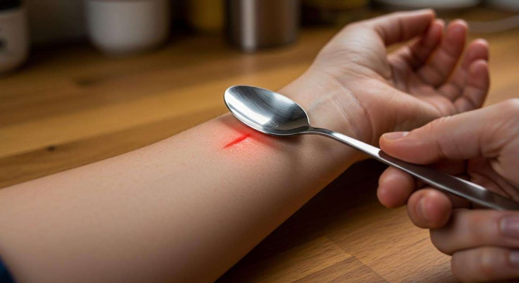 Piqué par un moustique ? Le petit objet de votre cuisine qui arrête la démangeaison instantanément (le dos d'une cuillère chaude)