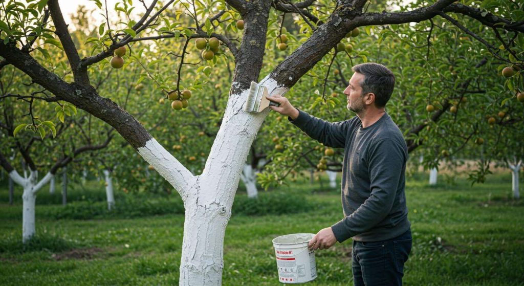Le badigeon à la chaux : le geste ancestral pour protéger vos arbres fruitiers des parasites