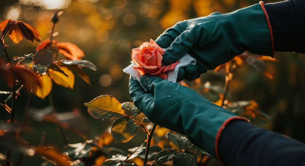 Le seul geste à faire sur vos rosiers en septembre pour éviter la maladie des taches noires de l'automne (Nettoyage des feuilles)