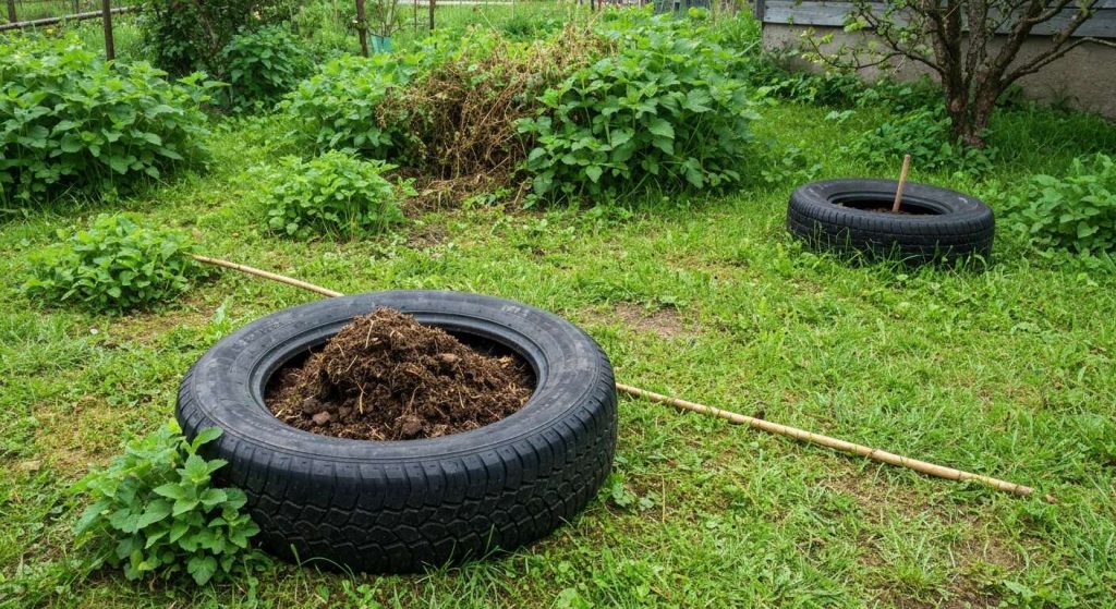 Mon voisin a mis un vieux pneu dans son jardin, ce qu&rsquo;il en a fait pour son compost est tout simplement génial