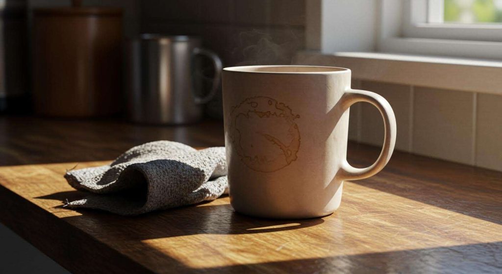 L'astuce pour nettoyer les taches de café ou de thé au fond d'une tasse ou d'un mug