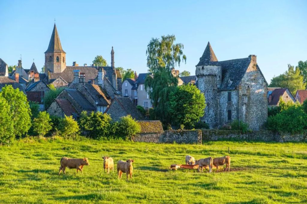 Ce village du Cantal est célèbre pour sa race de vache Salers, une rencontre authentique au cœur de l&rsquo;Auvergne en automne