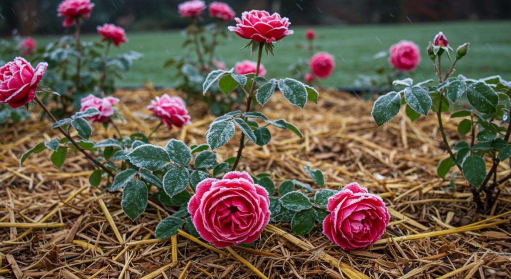 Le seul paillage à mettre au pied de vos rosiers pour les protéger du froid glacial