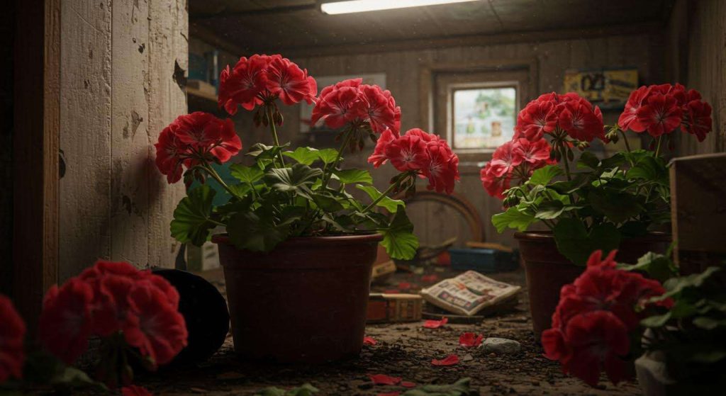 Ne rentrez jamais vos géraniums comme ça : l'erreur qui les fait pourrir en un mois dans la cave