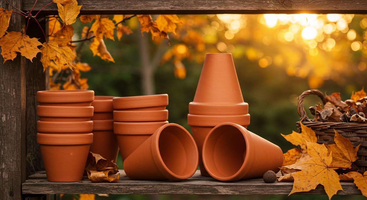 Gardez toujours vos pots en terre cuite vides : leur utilité secrète en automne va vous surprendre