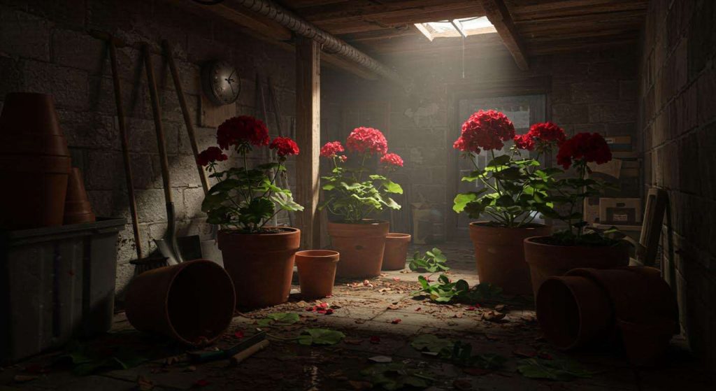 Ne rentrez jamais vos géraniums comme ça : l'erreur qui les fait pourrir en un mois dans la cave