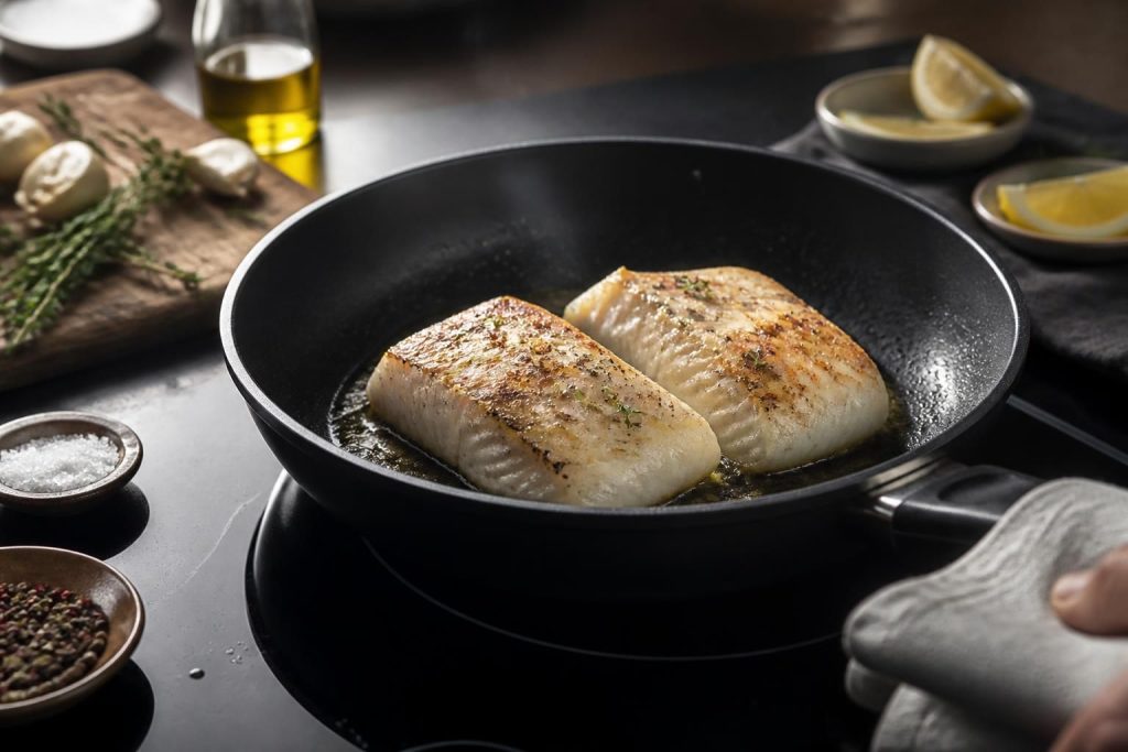 Cuisson du dos de cabillaud à la poêle : temps et astuces