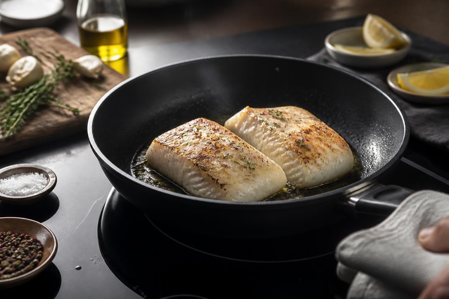 Cuisson du dos de cabillaud à la poêle : temps et astuces